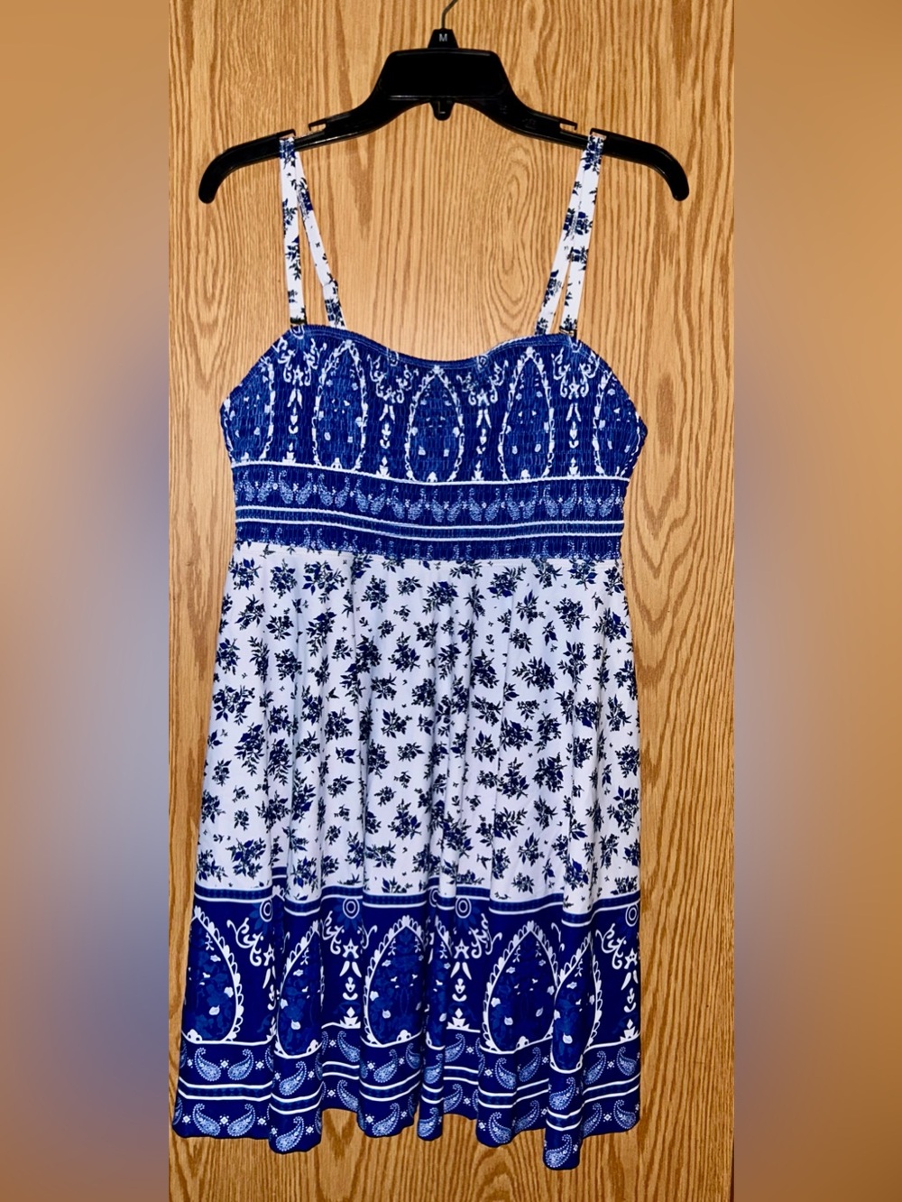 Blue and White Floral Bathing Suit